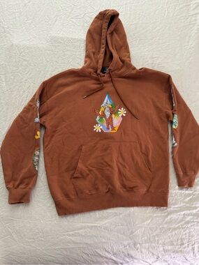Vintage Volcom Men’s Size Medium Featured Artist Orange Hoodie Abbott/French